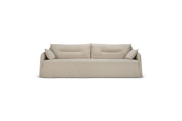 WEAVE SOFA - BONE FABRIC - 3 SEATER - REMOVABLE COVER 244 X 95 X 75 21412