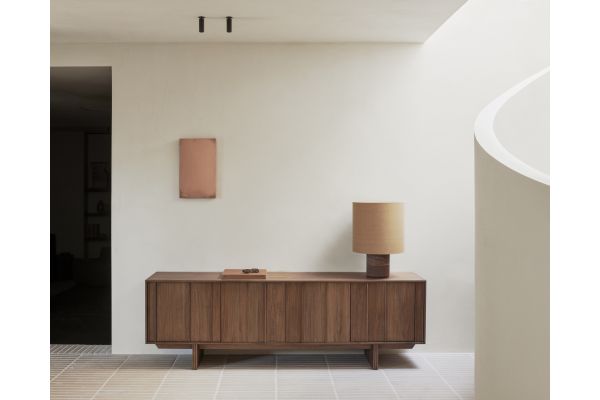 PILLAR SIDEBOARD - VARNISHED TEAK - WILD BROWN - 4 DOORS 220 X 45 X 70 14323