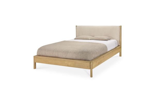 PI BED - OAK - CLOUD FABRIC - MATTRESS 180X200 