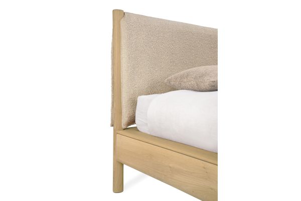 PI BED - OAK - CLOUD FABRIC - MATTRESS 180X200 