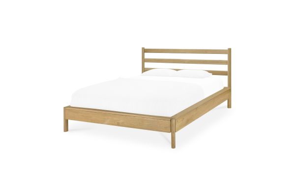PI HEADBOARD AND BED FRAME - OAK - MATTRESS